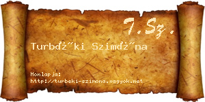 Turbéki Szimóna névjegykártya